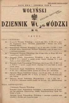 Wołyński Dziennik Wojewódzki. 1939, nr 13