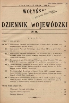 Wołyński Dziennik Wojewódzki. 1939, nr 16