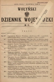 Wołyński Dziennik Wojewódzki. 1939, nr 17
