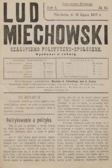 Lud Miechowski : czasopismo polityczno-społeczne. 1917, nr 10