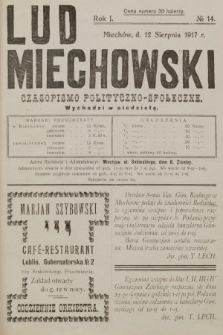 Lud Miechowski : czasopismo polityczno-społeczne. 1917, nr 14