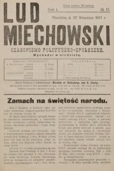 Lud Miechowski : czasopismo polityczno-społeczne. 1917, nr 15