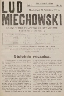 Lud Miechowski : czasopismo polityczno-społeczne. 1917, nr 16