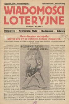 Wiadomości Loteryjne. 1933, nr 1