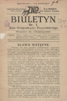 Biuletyn Koła Geograficzno-Przyrodniczego. 1933, nr 1