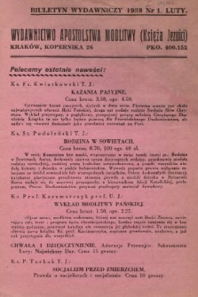 Biuletyn Wydawniczy Wydawnictwa Apostolstwa Modlitwy. 1938, nr 1