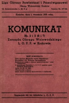 Komunikat Zarządu Okręgu Wojewódzkiego L.O.P.P. w Krakowie. 1935, nr 2 i 3