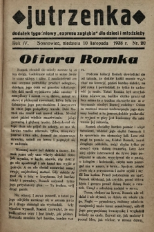 Jutrzenka : dodatek tygodniowy „Expresu Zagłębia” dla dzieci i młodzieży. R. 4, 1938, nr 20