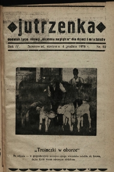 Jutrzenka : dodatek tygodniowy „Expresu Zagłębia” dla dzieci i młodzieży. R. 4, 1938, nr 22