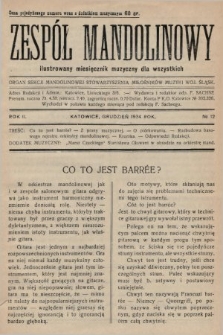Zespół Mandolinowy : ilustrowany miesięcznik muzyczny dla wszystkich. R. 2, 1934, nr 12