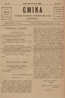 Gmina : tygodnik poświęcony interesom gmin i rad powiatowych. 1908, nr 10