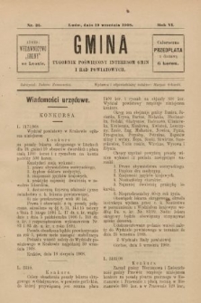 Gmina : tygodnik poświęcony interesom gmin i rad powiatowych. 1908, nr 26