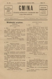 Gmina : tygodnik poświęcony interesom gmin i rad powiatowych. 1908, nr 27