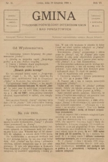 Gmina : tygodnik poświęcony interesom gmin i rad powiatowych. 1908, nr 38
