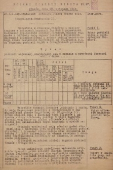 Rozkaz Komendy Miasta. 1918, nr 27