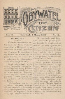 Obywatel = The Citizen. 1896, nr 11