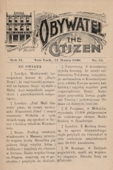 Obywatel = The Citizen. 1896, nr 13