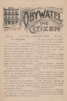 Obywatel = The Citizen. 1896, nr 15