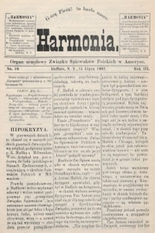 Harmonia : organ urzędowy Związku Śpiewaków Polskich w Ameryce. R. 3, 1902, nr 10