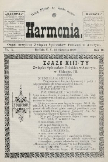 Harmonia : organ urzędowy Związku Śpiewaków Polskich w Ameryce. R. 3, 1902, nr 12