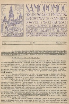 Samopomoc : organ Związku Emerytów Państwowych, Samorządowych i Wojskowych. 1937, nr 9