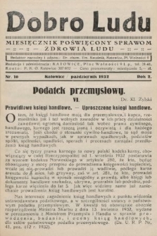 Dobro Ludu : miesięcznik poświęcony sprawom zdrowia ludu. 1932, nr 10