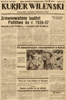 Kurjer Wileński : niezależny dziennik demokratyczny. 1935, nr 316