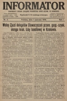 Informator : zawodowy organ Związku Przemysłu Gosp.-Szynk. w Krakowie. 1919, nr 3