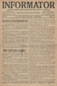 Informator : zawodowy organ Związku Przemysłu Gosp.-Szynk. w Krakowie. 1919, nr 11