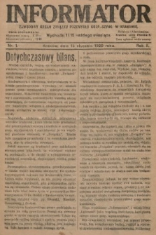 Informator : zawodowy organ Związku Przemysłu Gosp.-Szynk. w Krakowie. 1920, nr 1