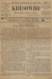Kresowiec : czasopismo poświęcone nauce, zabawie i wiadomościom politycznym. 1896, nr 11