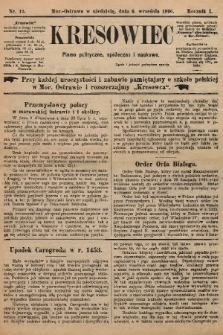 Kresowiec : czasopismo poświęcone nauce, zabawie i wiadomościom politycznym. 1896, nr 12