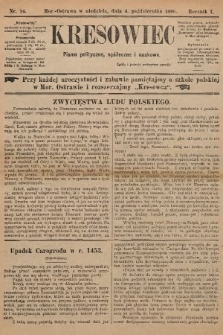 Kresowiec : czasopismo poświęcone nauce, zabawie i wiadomościom politycznym. 1896, nr 14