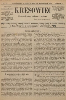 Kresowiec : czasopismo poświęcone nauce, zabawie i wiadomościom politycznym. 1896, nr 15