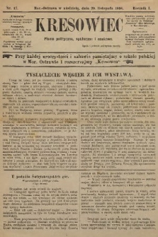 Kresowiec : czasopismo poświęcone nauce, zabawie i wiadomościom politycznym. 1896, nr 17