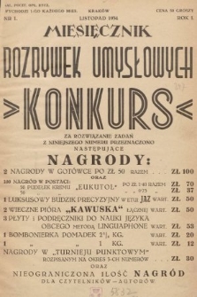 Miesięcznik Rozrywek Umysłowych „Konkurs”. 1934, nr 1