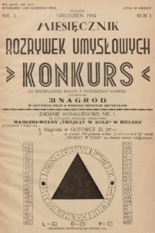 Miesięcznik Rozrywek Umysłowych „Konkurs”. 1934, nr 2