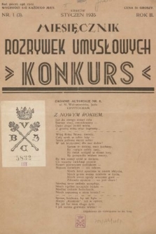 Miesięcznik Rozrywek Umysłowych „Konkurs”. 1935, nr 1