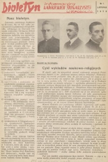 Biuletyn Informacyjny Katolickich Stowarzyszeń w Krakowie. 1938, nr 1