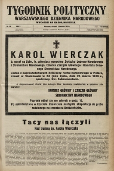 Tygodnik Polityczny Warszawskiego Dziennika Narodowego : wychodzi na każdą niedzielę. 1939, nr 14
