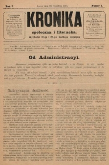 Kronika Społeczna i Literacka. 1894, nr 3