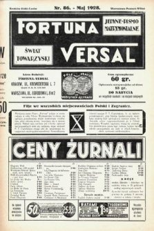 Fortuna Versal : jedyne pismo matrymonialne : świat towarzyski. 1928, nr 86