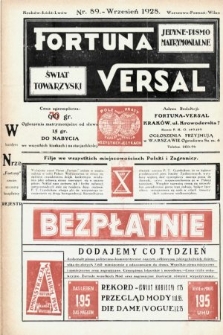 Fortuna Versal : jedyne pismo matrymonialne : świat towarzyski. 1928, nr 89