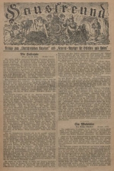 Hausfreund : Beilage zum „Oberschlesischen Anzeiger" und "General-Anzeiger für Schlesien und Posen". 1929, [nr 20]