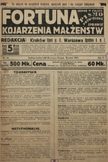 Fortuna : jedyne w Polsce pismo poświęcone sprawom kojarzenia małżeństw. 1923, nr 36