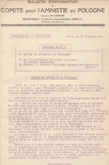 Bulletin d'Information du Comité pour l'Amnistié en Pologne. 1928, nr 9