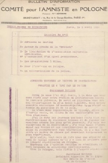 Bulletin d'Information du Comité pour l'Amnistié en Pologne. 1928, nr 12