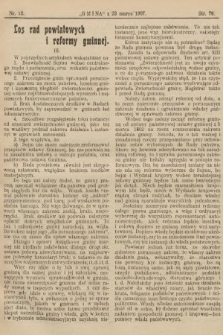 Gmina : tygodnik poświęcony interesom gmin i rad powiatowych. 1907, nr 12