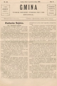 Gmina : tygodnik poświęcony interesom gmin i rad powiatowych. 1907, nr 22