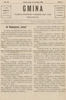 Gmina : tygodnik poświęcony interesom gmin i rad powiatowych. 1907, nr 32